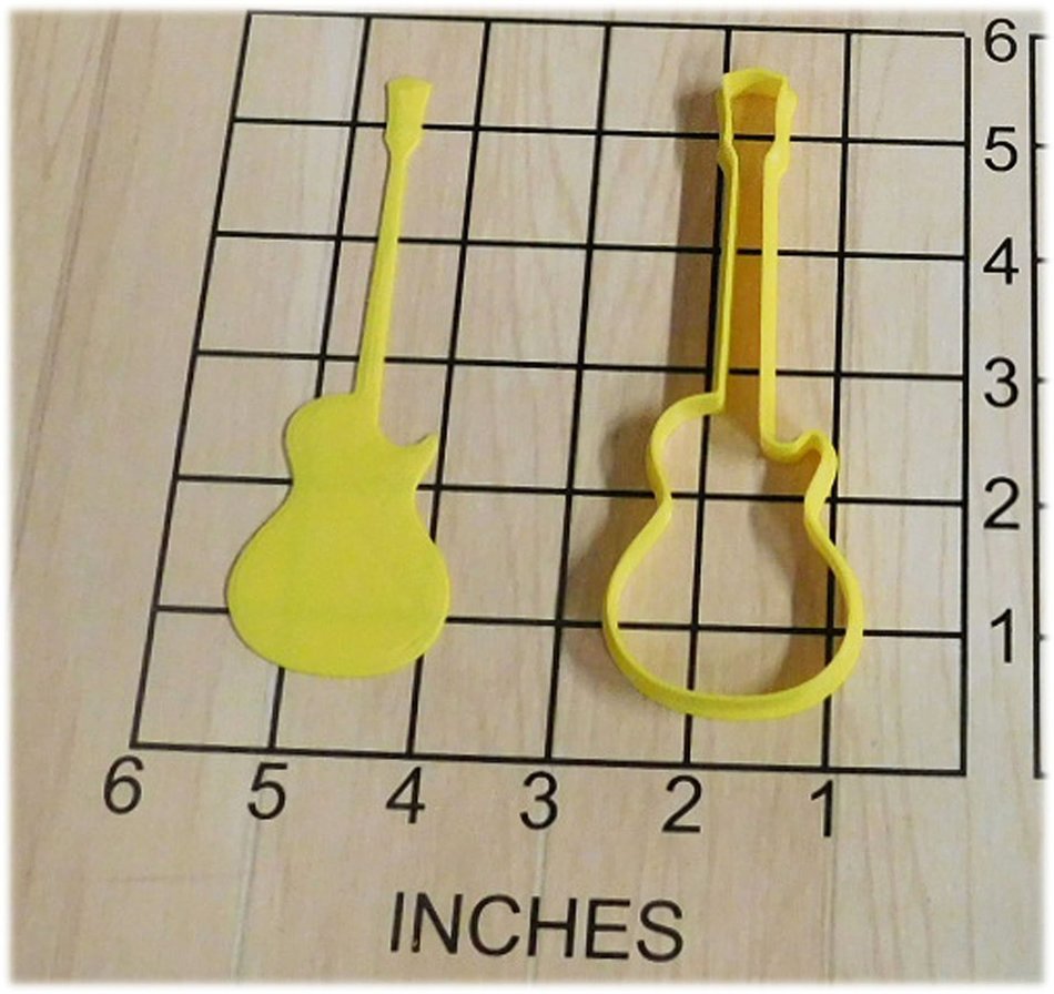 Gibson Les Paul Guitar Shaped Fondant Cookie Cutter and Stamp #1038