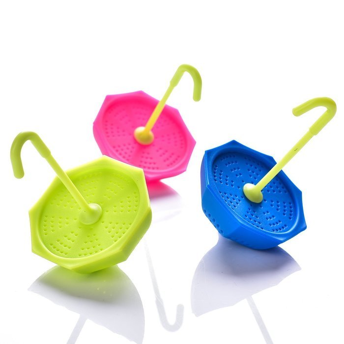 Tea Bag Infuser-Senbowe&trade; 3 Pack Colorful Genuine Premium Silicone Umbrella Reusable Tea Ball Infuser Strainer...