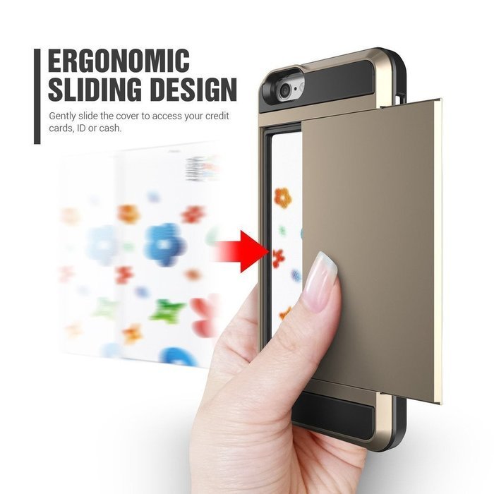 iPhone 7 Plus Case,Inspirationc Dual-Layer Hybrid Armor Wallet Case for iPhone 7 Plus 5.5 Inch--Black N14