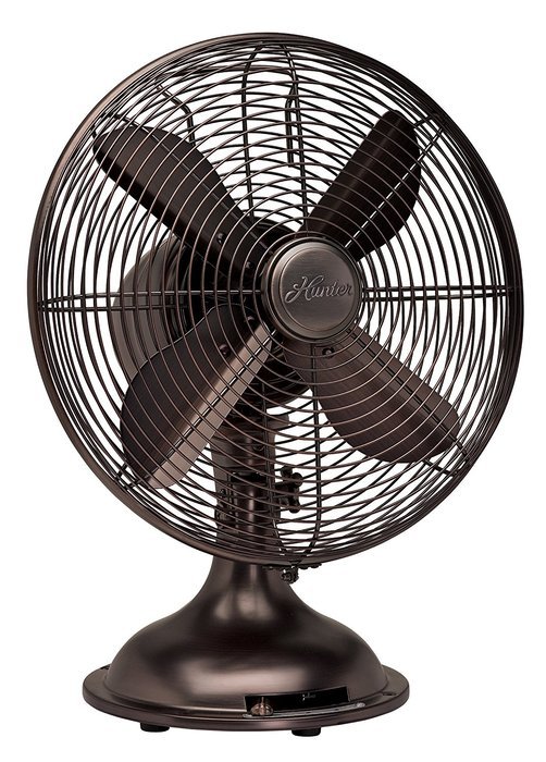 Hunter 90406 12&rdquo; RETRO Fan with Oil Rubbed Bronze Finish N2