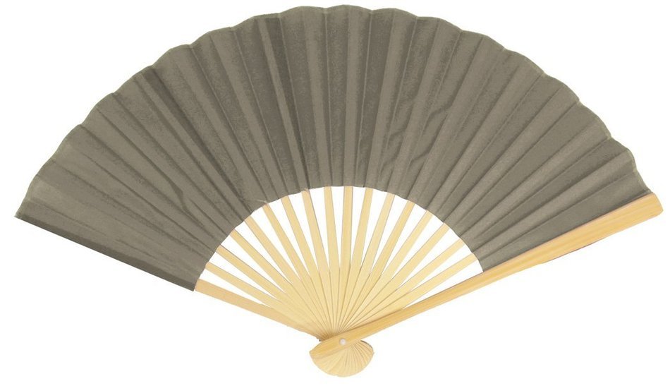 9" Gray / Grey Chinese Folding Silk Hand Fan for Weddings N4