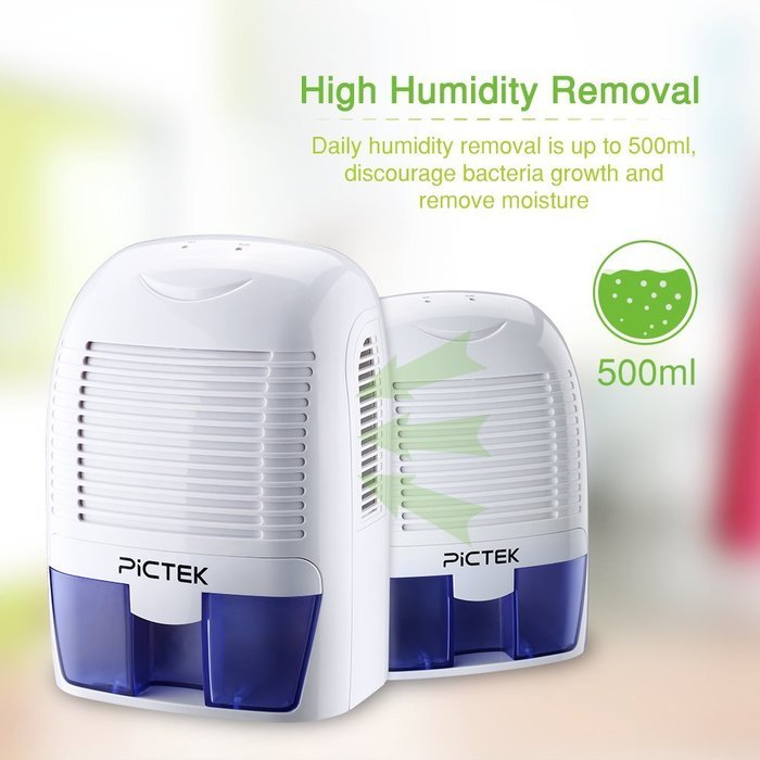 Pictek Portable Dehumidifier with 500ml/day Dehumidification 1.5L Water Tank for Home, Office, Bathroom, Closet... N4