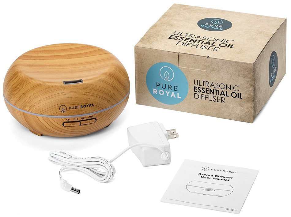 PureRoyal 200 ml Wood Grain Ultrasonic Aromatherapy Essential Oil Diffuser and Humidifier N7