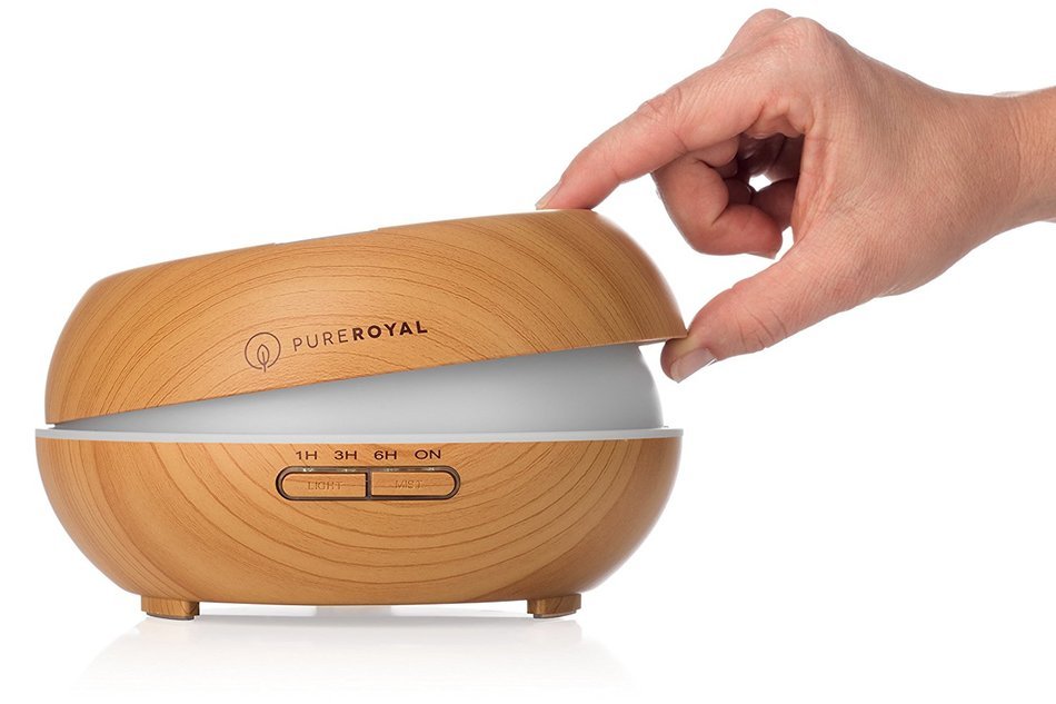 PureRoyal 200 ml Wood Grain Ultrasonic Aromatherapy Essential Oil Diffuser and Humidifier N8