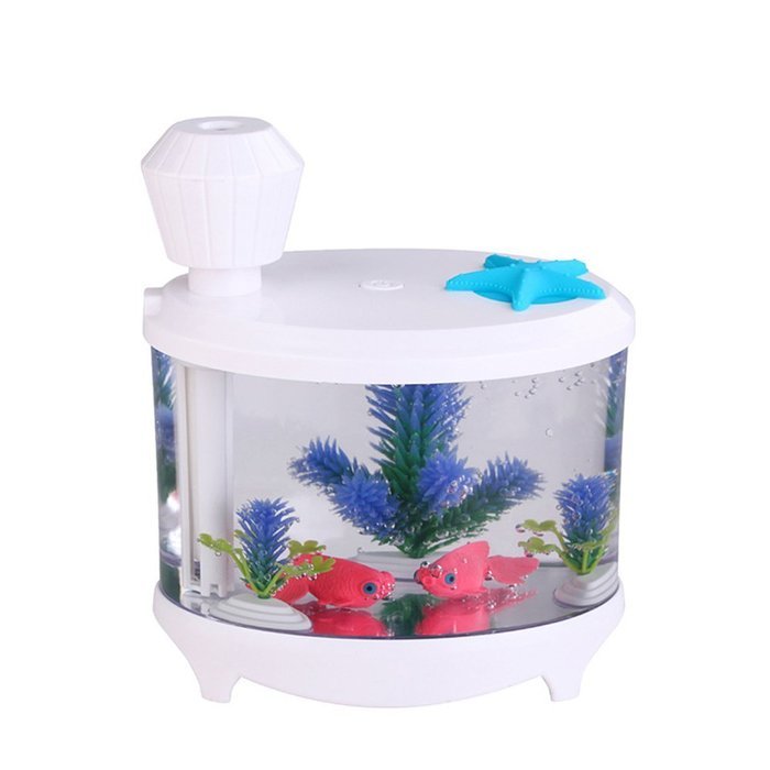 Asdomo USB 460ML Mini Fish Tank Humidifier Whisper-quiet Operation With Color Changing Night Light N4