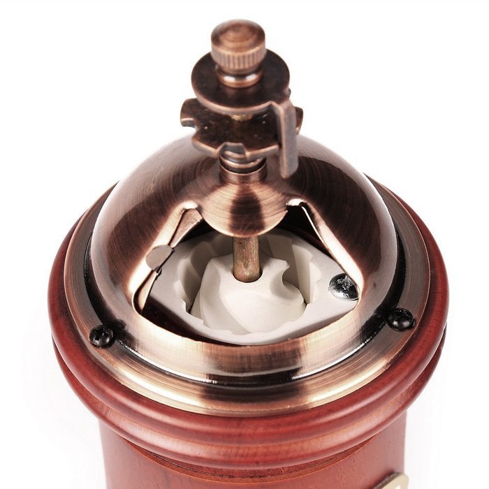 3E Home Manual Canister Ceramic Burr Coffee Mill Grinder, Stainless Steel Top and Ceramic Body N3
