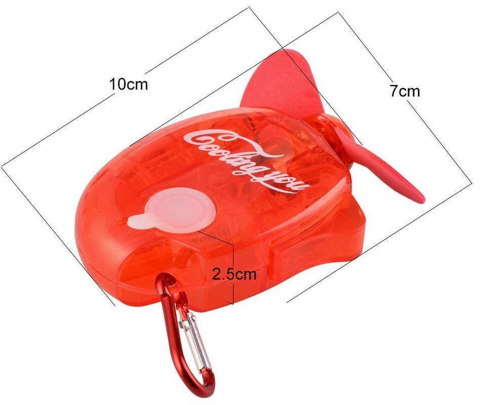 Generic Handheld Mini Water Spray Fan Portable Cool Mist Sport Beach Fan with Hook (Red) N3