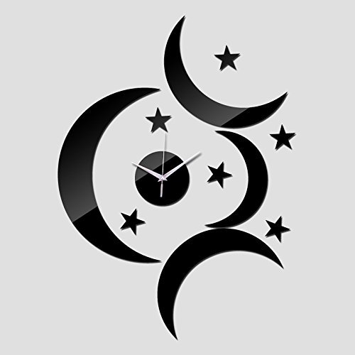 EverTrust(TM) wall clocks new arrival quartz watch 3 big moons clock modern design luxury mirror 3d crystal watch... N3