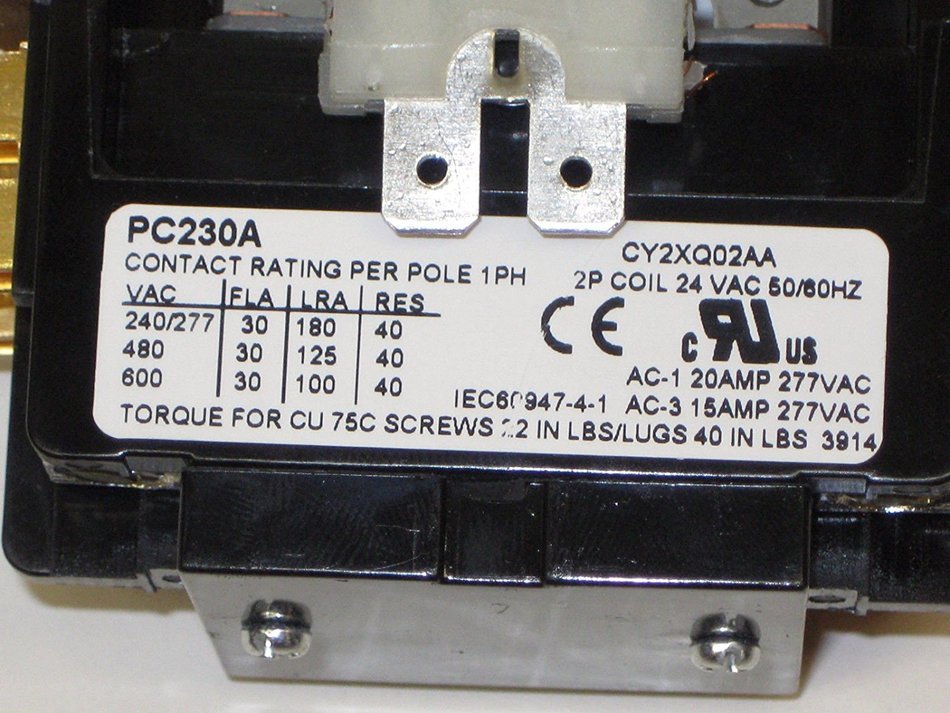 Packard C230A 2 Pole 30 Amp Contactor 24 Volt Coil Contactor