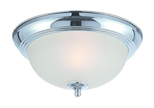 Jeremiah 20011-CH 1 Light Flush Mount Light Fixture with Frosted Glass, Chrome by Jeremiah