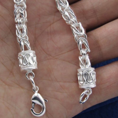 New Men's Fashion Jewelry Silver Plated Bracelet Chain Cuff Bangle N2