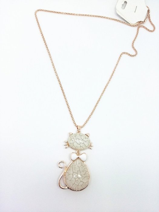 QTMY cute crack Cat Rhinestone Statement Choker Long Necklace Jewelry with Pendant for Women teen girls