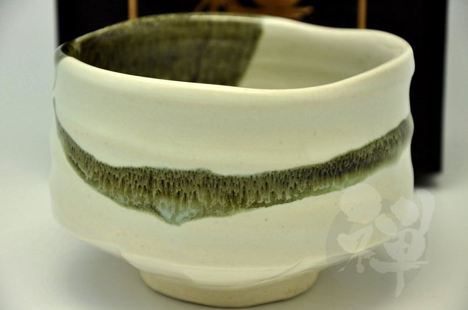 Japanese Mino Yaki ware Matcha Bowl Green Tea 11.5 / 11.5 / 8cm (4.5 / 4.5 / 3.1inch)[7326] N2
