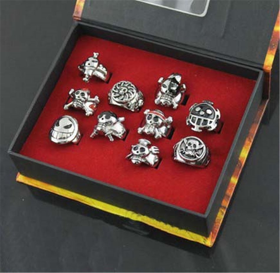 Vicwin-One One Piece Monkey&middot;D&middot;Luffy Skull Head Ring Set Cosplay