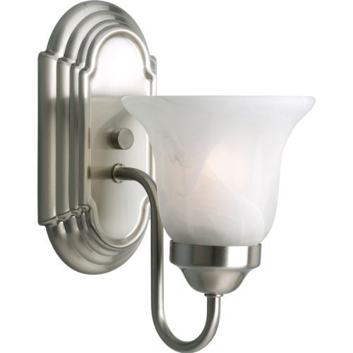 Progress Lighting P3051-09 1-Light Bath Bracket, Brushed Nickel by Progress Lighting