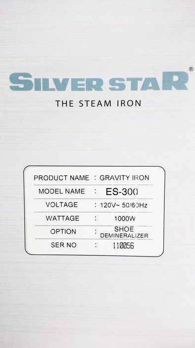 Gravity- Feed Steam Iron ~ Silver star ES-300 N2