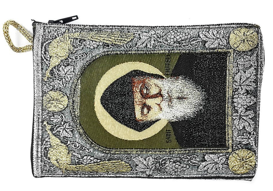 Saint Charbel Makhluf Rosary Icon Pouch Tapestry Prayer Keepsake Case 5.7"