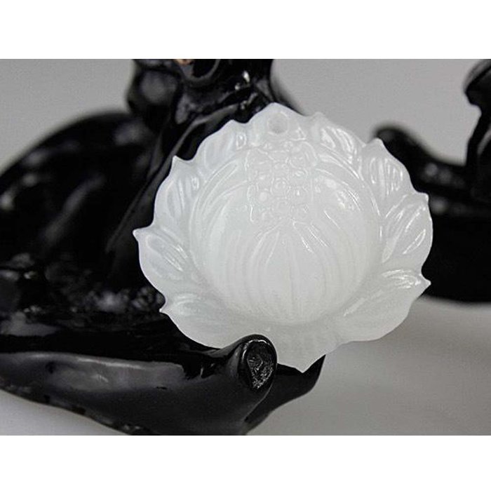 Chinese Culture /White Jade / Lucky God White Rune Carving Pendant (set4) N23