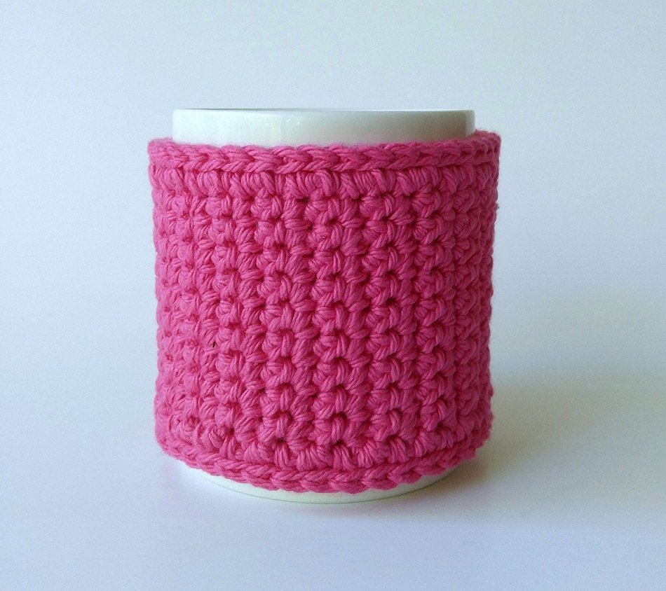 Coffee Mug Cozy in Hot Pink Fuchsia
