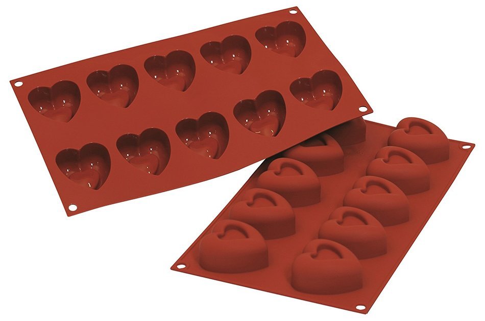 Silikomart SF040/C Silicone Classic Collection Mold Shapes, Heart, Small