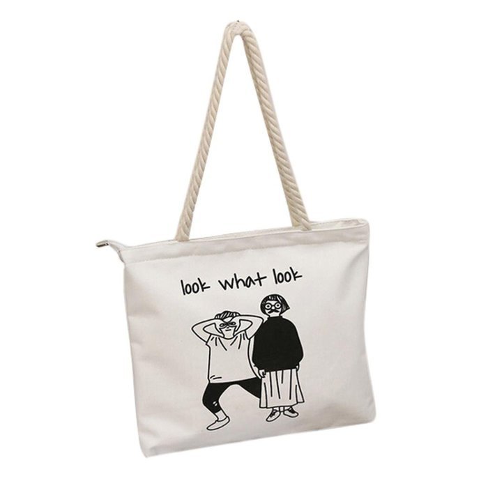 AutumnFall Fashion Cute Printing Women Girls Canvas Bags Shoulder Bag Casual Handbag (Gray) N25