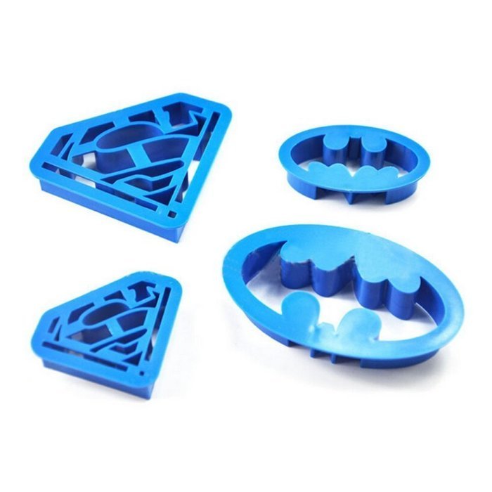 Batman Superman Cookie Cutter Biscuit Mold 4PCS Set N2