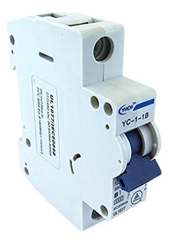 YuCo YC-1-1B Supplemental Protector Din Rail Miniature Circuit Breaker 1P 1A B Curve TUV UL 1077 European Design...