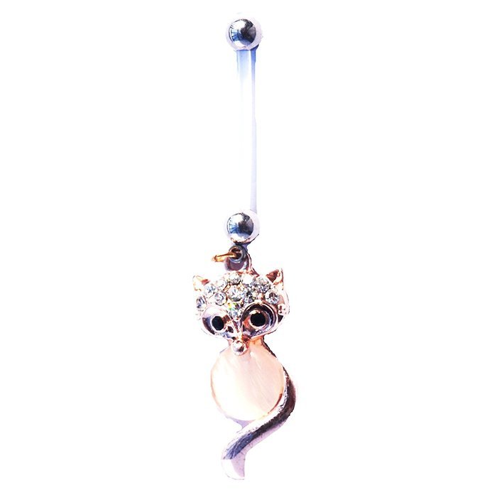 Dedegui Plastic Bar for Pregnant Women Fox Shape 14g Belly Button Navel Ring Body Piercing Jewelry