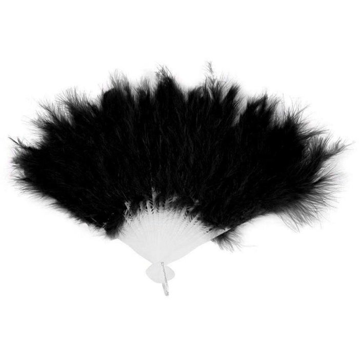 Beauty Clubs Wedding Hand Fancy Dress Costume Dance Feather Fan (Black) N7