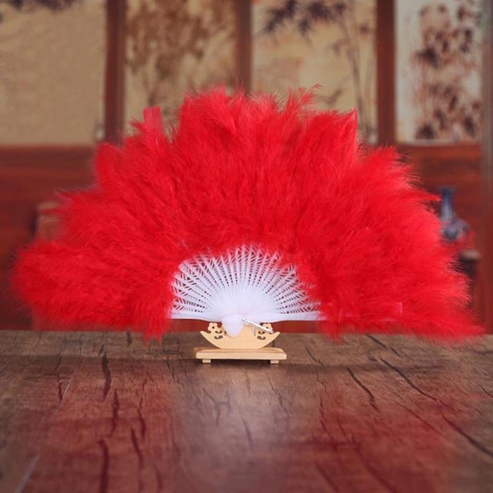 Beauty Clubs Wedding Hand Fancy Dress Costume Dance Feather Fan (Black) N9