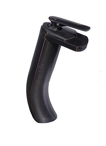 Novatto CASCADE Single Lever Deck Mount Waterfall Vessel Faucet, Oil Rubbed Bronze by Novatto