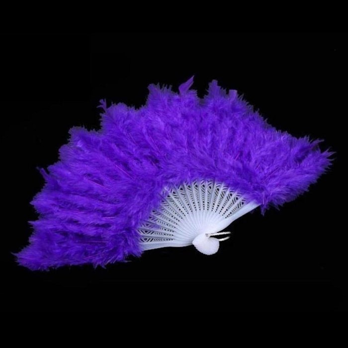 Beauty Clubs Wedding Hand Fancy Dress Costume Dance Feather Fan (Black) N12