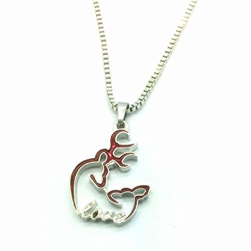 NEW Browning Deer with LOVE 42cm 1PCS red Pendants Chain Necklace