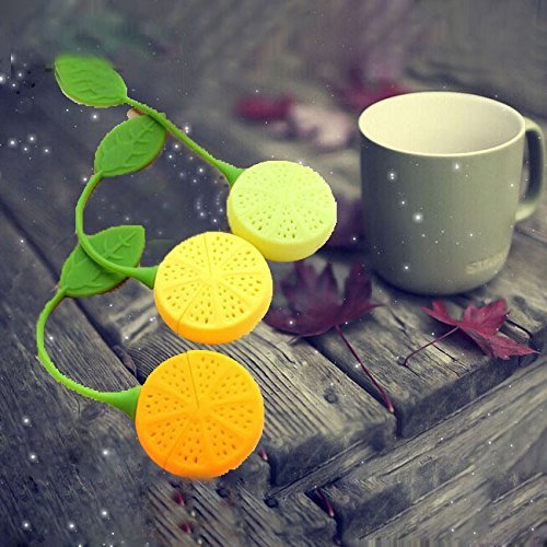 Hot sale cute Lemon Silicone Loose Tea Strainer Herbal Spice Infuser Filter Tools(2 Pcs Yellow)