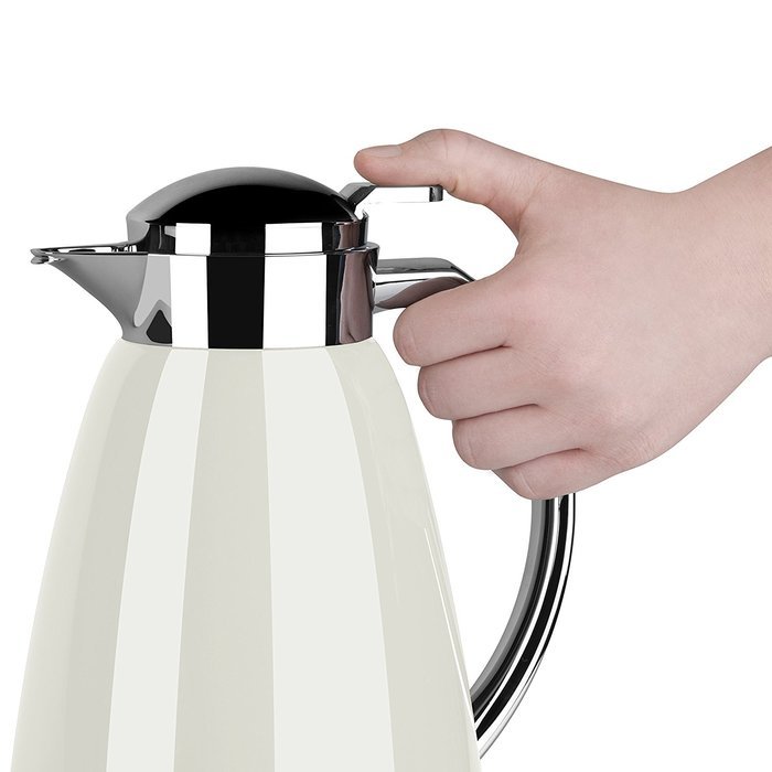 Emsa Campo Stainless Steel Thermal Carafe with Glass Liner, 34 oz, White
