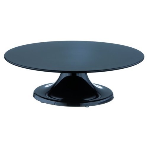 Schneider 227128 Black Melamine Turntable Cake Plate, 12-1/2-Inch