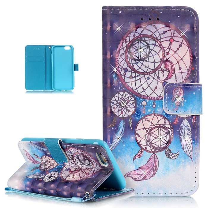 iPhone 6S Plus Case,iPhone 6 Plus Case,ikasus Glitter Diamond Colorful Painted PU Leather Flip Wallet Pouch Stand... N12