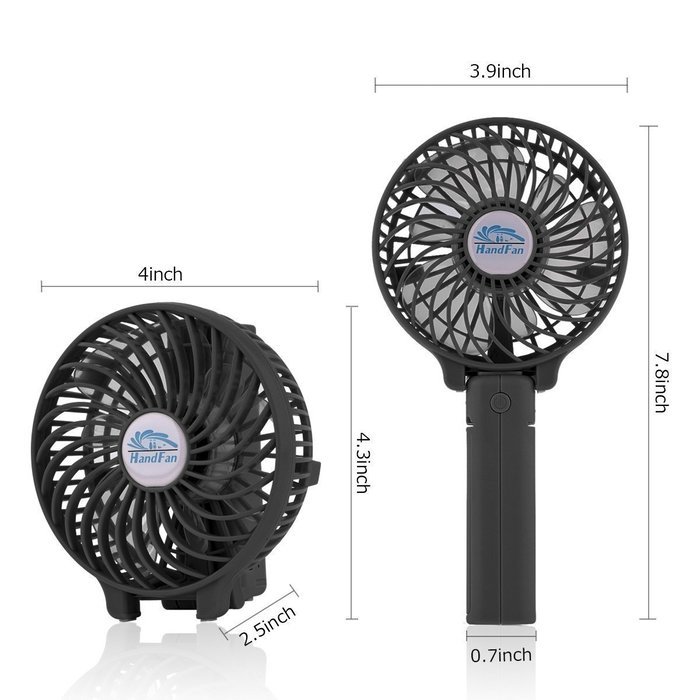 Elikeable Portable USB Rechargeable Fans Portable Handheld Mini Fan Battery Operated Cooling Fan Electric Personal... N4