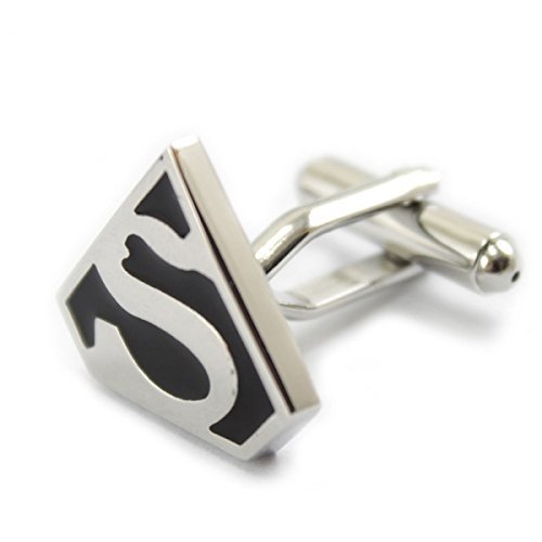 1 Pair Beautiful Fashion Cufflink for Men Silver & Black by Preciastore N3