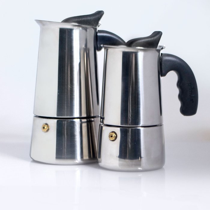 Primula 6-Cup Espresso Maker &ndash; Finely Crafted Stainless Steel &ndash; Stay-Cool Silicone Handle and a Flip Top Lid &ndash;... N4