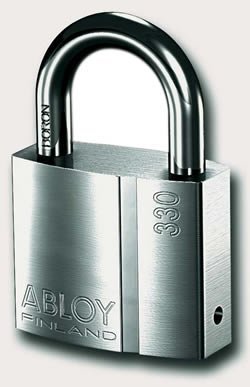 Abloy Padlock PL 330 - 25mm Shackle - 2 Keys - Reinforced Heavy Duty Padlock - Bike Lock by Abloy