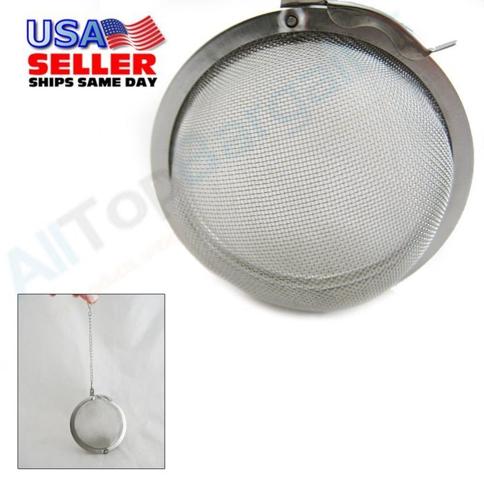 Stainless Steel Mesh Tea Ball Infuser Locking Strainer Teakettles Diam 2.5" New N2