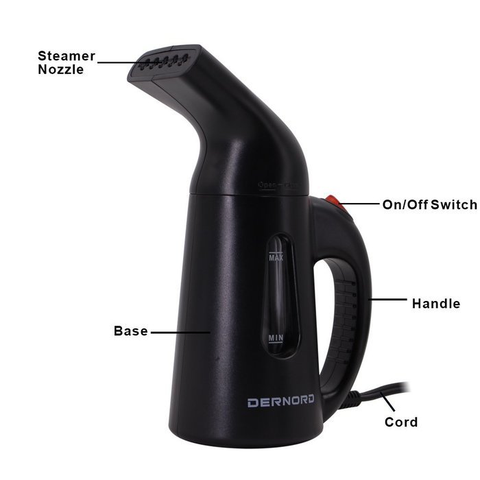 Dernord Mini Steamer Fast Heat-up Travel Garment Steamer 140ml Capacity Wrinkle Remover Perfect Home Handheld... N3