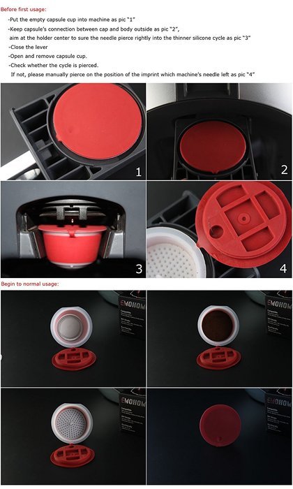 CAPSULES FOR DOLCE GUSTO RECHARGEABLE REFILLABLE REUSABLE COFFEE EMOHOME N2
