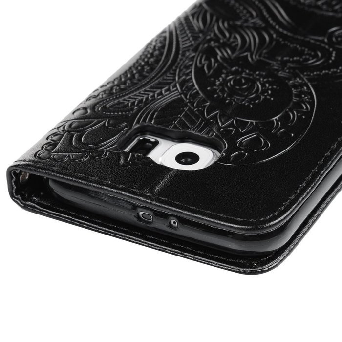 Galaxy S6 Case,Samsung Galaxy S6 Case - Wallet Flip Stand Case Embossed Plants PU Leather Case Shockproof Soft... N42