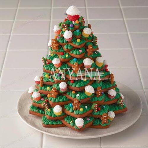 Anyana 10 Pcs set 3D Star Decoration Cutter Cookie Biscuit Set for Gift Christmas Tree N2