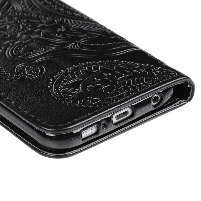 Galaxy S6 Case,Samsung Galaxy S6 Case - Wallet Flip Stand Case Embossed Plants PU Leather Case Shockproof Soft... N43