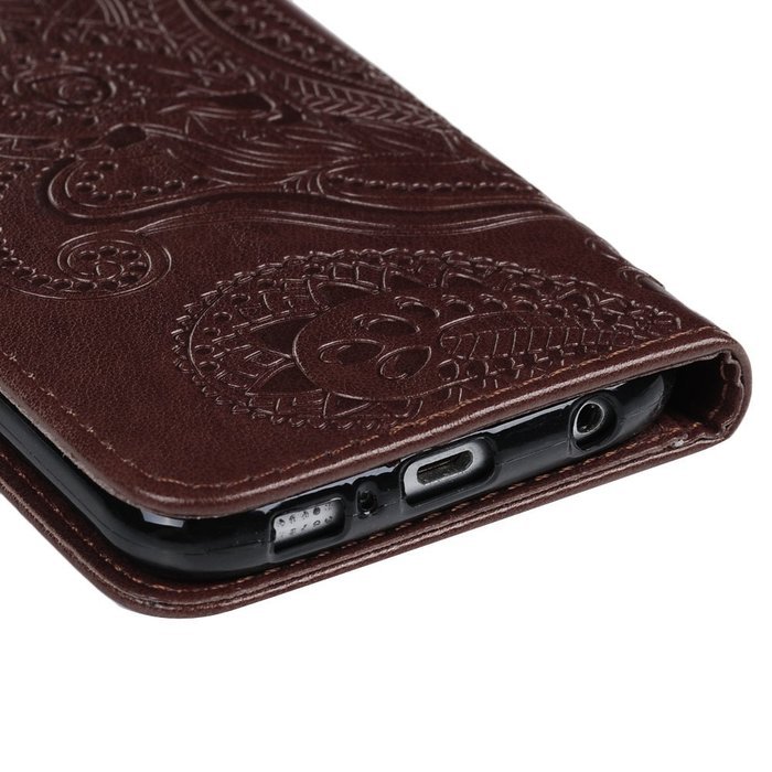 Galaxy S6 Case,Samsung Galaxy S6 Case - Wallet Flip Stand Case Embossed Plants PU Leather Case Shockproof Soft... N48