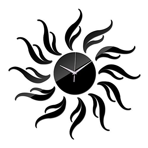 EverTrust(TM) new hot diy wall acrylic mirror clock stickers home decoration for living room multi-piece package...
