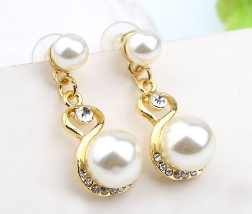 Fashion Jewelry Women Crystal Pendant Chain Choker Collar Bib Pearl Necklace Set N3